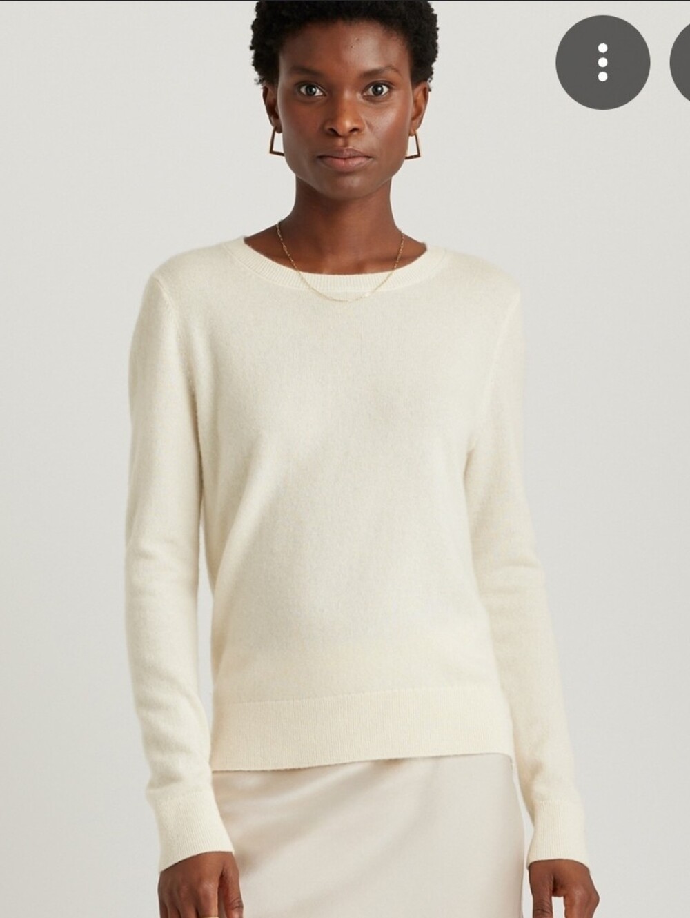 QUINCEWomen's Mongolian Cashmere Crewneck Sweater In Ivory-SM #48